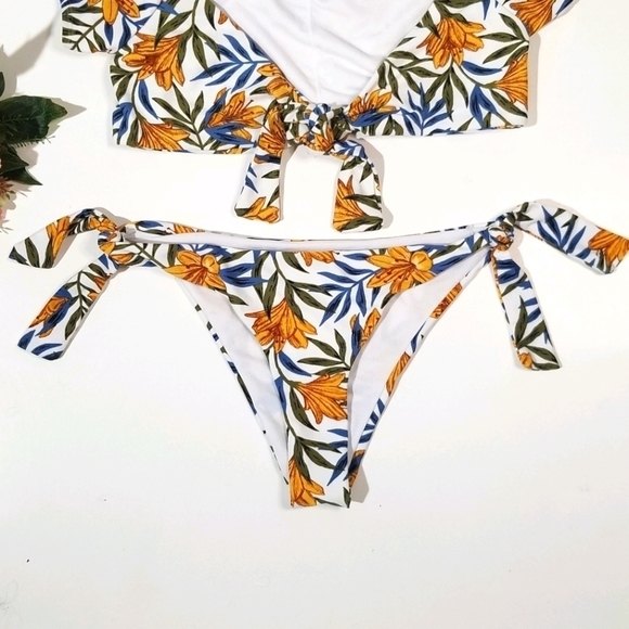 CABANA DEL SOL Tie Off Shoulder Floral Bikini Set - Picture 11 of 14